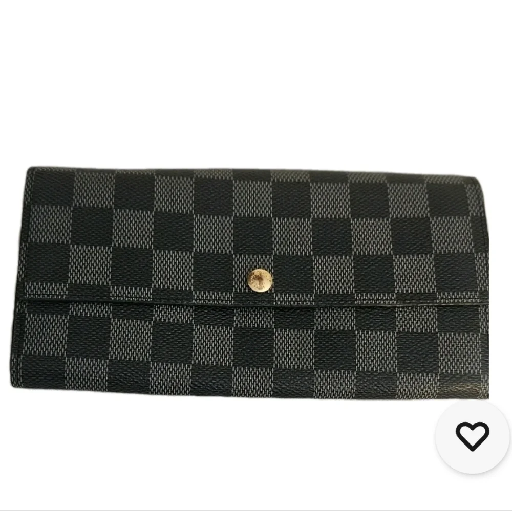 New Vintage LOUIS VUITTON Porte Monnaie Credit Wallet Damier Leather N61725 Grey